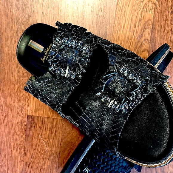 So CUTE Sam and Libby Bling black  sandels leather upper, lower and silver bling - Picture 5 of 15